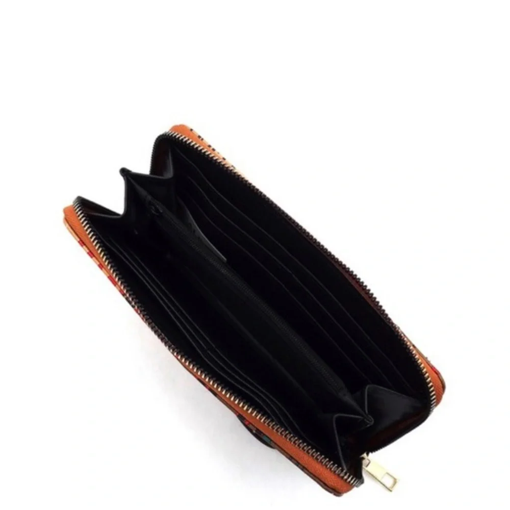 Tan graffiti wallet